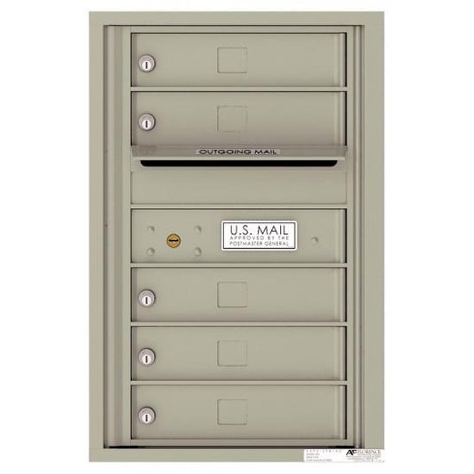 4C07S-05 - 5 Tenant Doors with Outgoing Mail Compartment - 4C Wall Mount 7-High Mailboxes