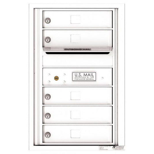 4C07S-05 - 5 Tenant Doors with Outgoing Mail Compartment - 4C Wall Mount 7-High Mailboxes