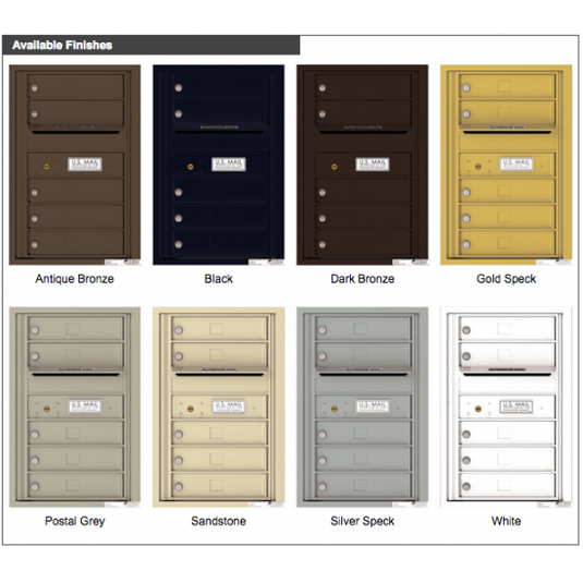 4C07S-05 - 5 Tenant Doors with Outgoing Mail Compartment - 4C Wall Mount 7-High Mailboxes