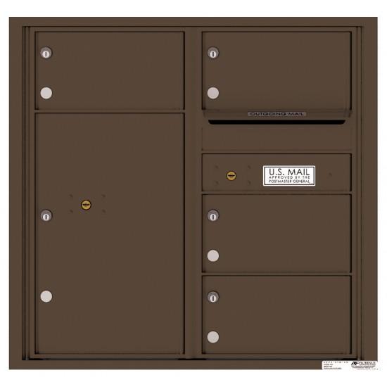 Load image into Gallery viewer, 4C08D-04 - 4 Oversized Tenant Doors with 1 Parcel Locker and Outgoing Mail Compartment - 4C Wall Mount 8-High Mailboxes
