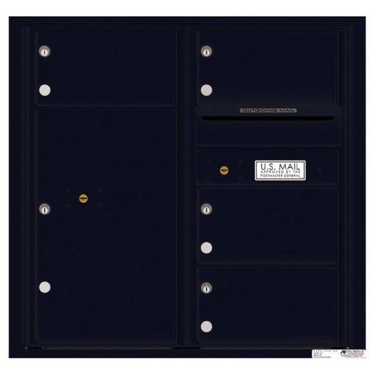 4C08D-04 - 4 Oversized Tenant Doors with 1 Parcel Locker and Outgoing Mail Compartment - 4C Wall Mount 8-High Mailboxes