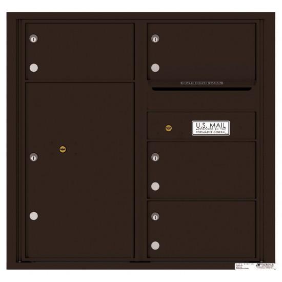 Load image into Gallery viewer, 4C08D-04 - 4 Oversized Tenant Doors with 1 Parcel Locker and Outgoing Mail Compartment - 4C Wall Mount 8-High Mailboxes
