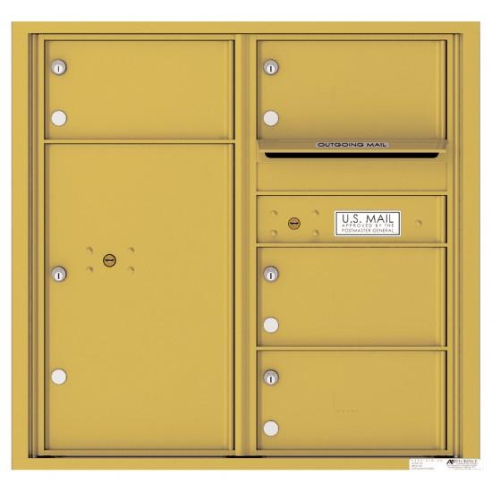 Load image into Gallery viewer, 4C08D-04 - 4 Oversized Tenant Doors with 1 Parcel Locker and Outgoing Mail Compartment - 4C Wall Mount 8-High Mailboxes
