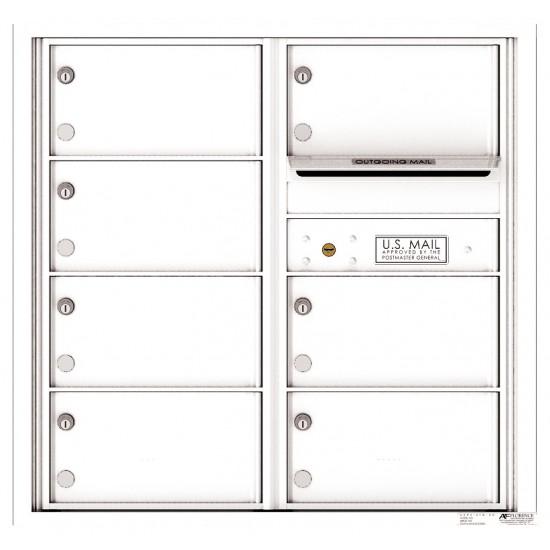 Load image into Gallery viewer, 4C08D-07 - 7 Oversized Tenant Doors with Outgoing Mail Compartment - 4C Wall Mount 8-High Mailboxes
