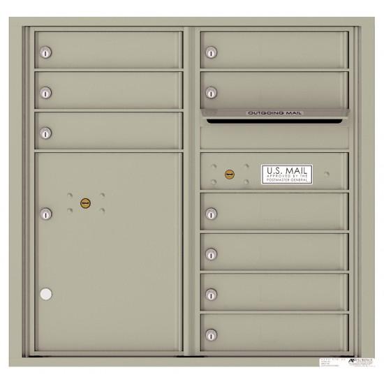 Load image into Gallery viewer, 4C08D-09 - 9 Tenant Doors with 1 Parcel Locker and Outgoing Mail Compartment - 4C Wall Mount 8-High Mailboxes
