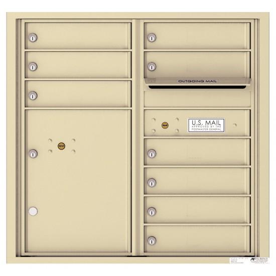 Load image into Gallery viewer, 4C08D-09 - 9 Tenant Doors with 1 Parcel Locker and Outgoing Mail Compartment - 4C Wall Mount 8-High Mailboxes
