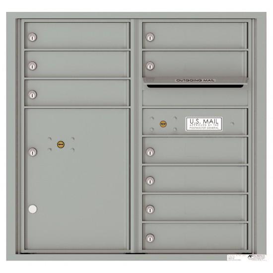 Load image into Gallery viewer, 4C08D-09 - 9 Tenant Doors with 1 Parcel Locker and Outgoing Mail Compartment - 4C Wall Mount 8-High Mailboxes
