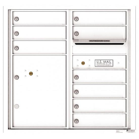 Load image into Gallery viewer, 4C08D-09 - 9 Tenant Doors with 1 Parcel Locker and Outgoing Mail Compartment - 4C Wall Mount 8-High Mailboxes
