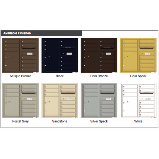 4C08D-09 - 9 Tenant Doors with 1 Parcel Locker and Outgoing Mail Compartment - 4C Wall Mount 8-High Mailboxes