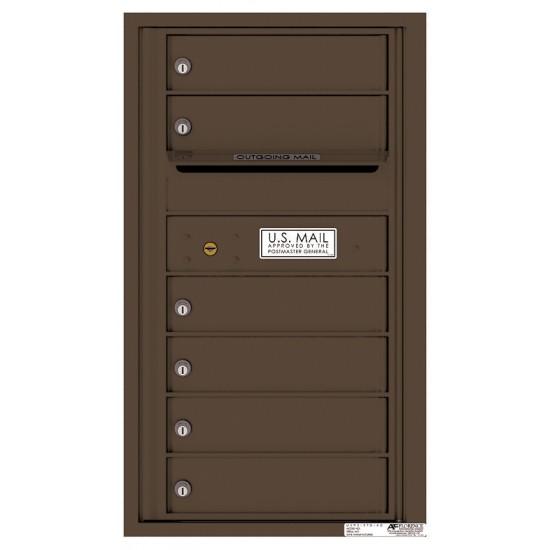 Load image into Gallery viewer, 4C08S-06 - 6 Tenant Doors with Outgoing Mail Compartment - 4C Wall Mount 8-High Mailboxes
