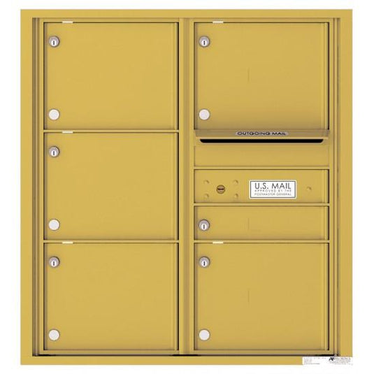 4C09D-06 - 6 Tenant Doors with Outgoing Mail Compartment - 4C Wall Mount 9-High Mailboxes