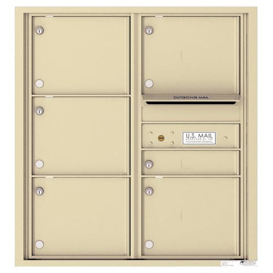 4C09D-06 - 6 Tenant Doors with Outgoing Mail Compartment - 4C Wall Mount 9-High Mailboxes