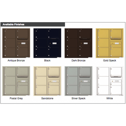 4C09D-06 - 6 Tenant Doors with Outgoing Mail Compartment - 4C Wall Mount 9-High Mailboxes