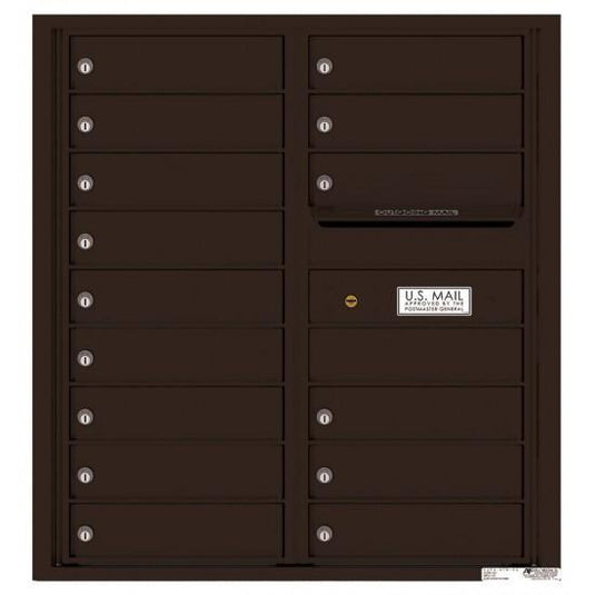 4C09D-15 - 15 Tenant Doors with Outgoing Mail Compartment - 4C Wall Mount 9-High Mailboxes