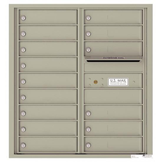 Load image into Gallery viewer, 4C09D-15 - 15 Tenant Doors with Outgoing Mail Compartment - 4C Wall Mount 9-High Mailboxes
