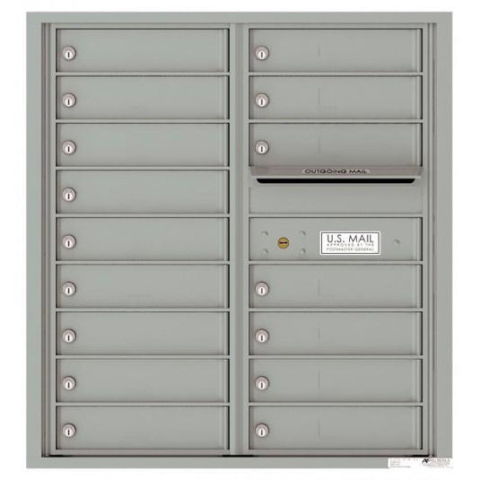 4C09D-16 - 16 Tenant Doors with Outgoing Mail Compartment - 4C Wall Mount 9-High Mailboxes