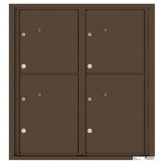 4C09D-4P - 4 Parcel Doors Unit - 4C Wall Mount 9-High