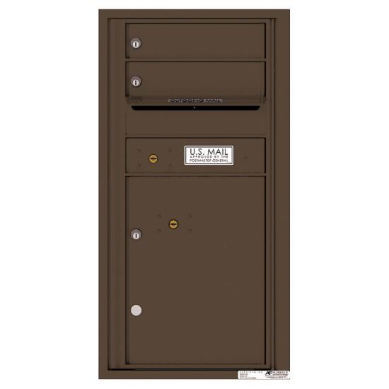 Load image into Gallery viewer, 4C09S-02 - 2 Tenant Doors with 1 Parcel Locker and Outgoing Mail Compartment - 4C Wall Mount 9-High Mailboxes
