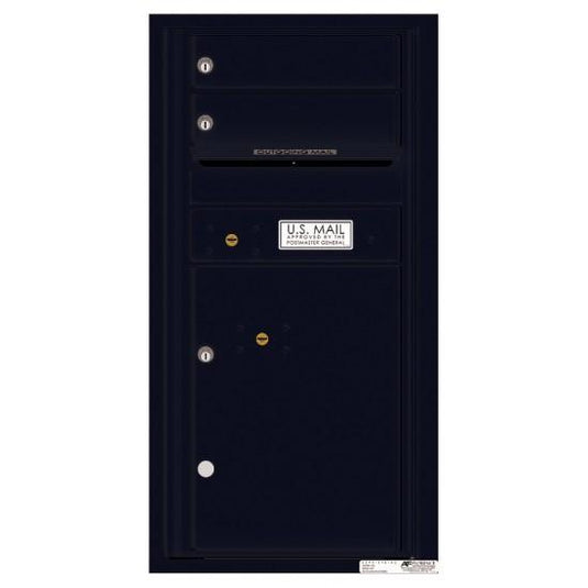 4C09S-02 - 2 Tenant Doors with 1 Parcel Locker and Outgoing Mail Compartment - 4C Wall Mount 9-High Mailboxes