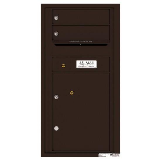 Load image into Gallery viewer, 4C09S-02 - 2 Tenant Doors with 1 Parcel Locker and Outgoing Mail Compartment - 4C Wall Mount 9-High Mailboxes
