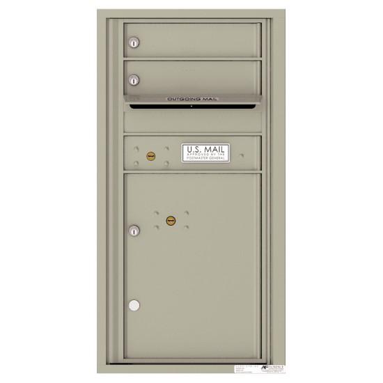 Load image into Gallery viewer, 4C09S-02 - 2 Tenant Doors with 1 Parcel Locker and Outgoing Mail Compartment - 4C Wall Mount 9-High Mailboxes
