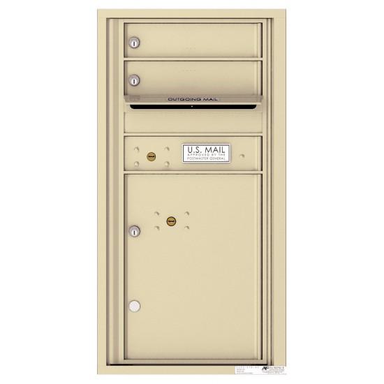 Load image into Gallery viewer, 4C09S-02 - 2 Tenant Doors with 1 Parcel Locker and Outgoing Mail Compartment - 4C Wall Mount 9-High Mailboxes
