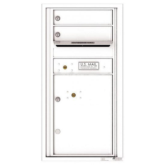 4C09S-02 - 2 Tenant Doors with 1 Parcel Locker and Outgoing Mail Compartment - 4C Wall Mount 9-High Mailboxes