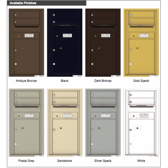 4C09S-02 - 2 Tenant Doors with 1 Parcel Locker and Outgoing Mail Compartment - 4C Wall Mount 9-High Mailboxes