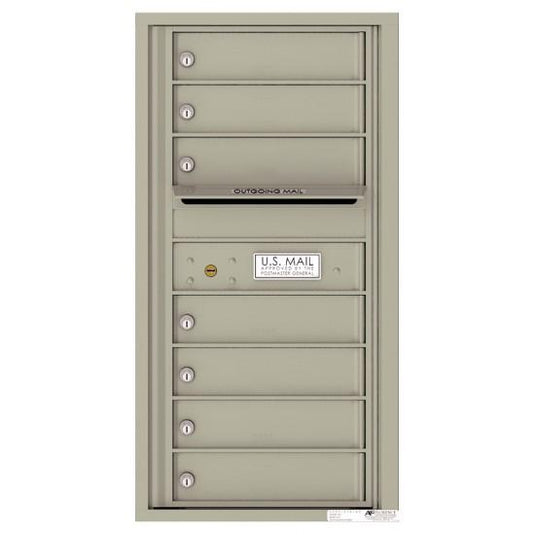 4C09S-07 - 7 Tenant Doors with Outgoing Mail Compartment - 4C Wall Mount 9-High Mailboxes