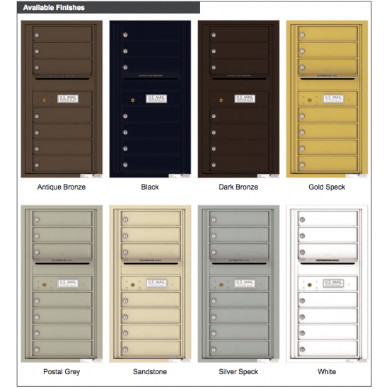 Load image into Gallery viewer, 4C09S-07 - 7 Tenant Doors with Outgoing Mail Compartment - 4C Wall Mount 9-High Mailboxes
