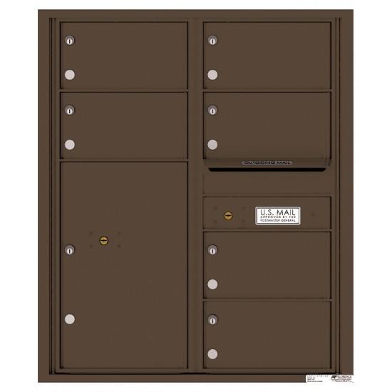 4C10D-06 - 6 Oversized Tenant Doors with 1 Parcel Locker and Outgoing Mail Compartment - 4C Wall Mount 10-High Mailboxes