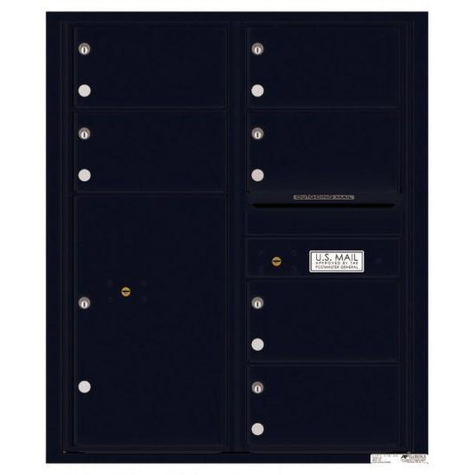 4C10D-06 - 6 Oversized Tenant Doors with 1 Parcel Locker and Outgoing Mail Compartment - 4C Wall Mount 10-High Mailboxes