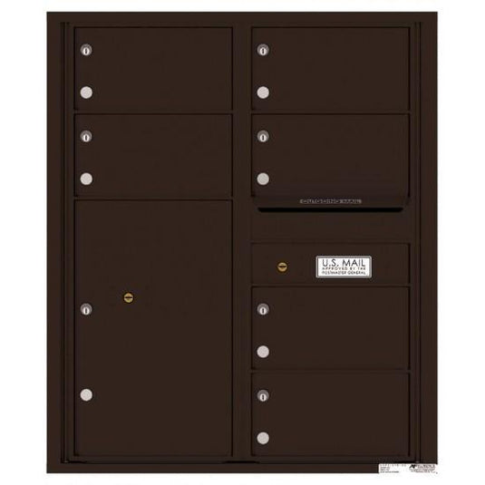 4C10D-06 - 6 Oversized Tenant Doors with 1 Parcel Locker and Outgoing Mail Compartment - 4C Wall Mount 10-High Mailboxes