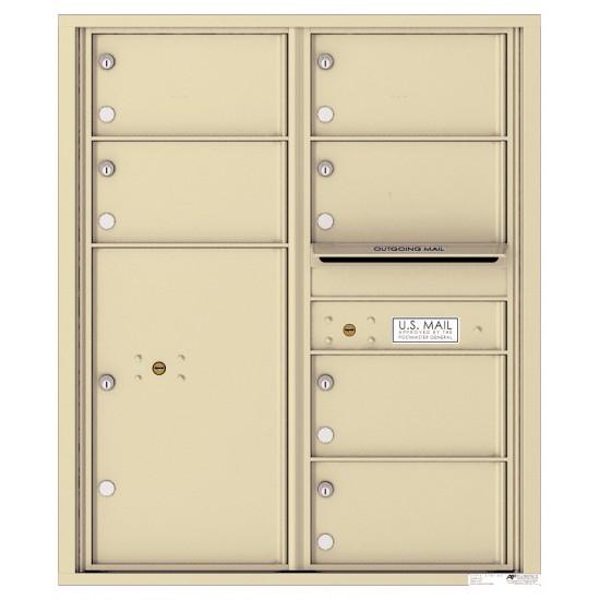 Load image into Gallery viewer, 4C10D-06 - 6 Oversized Tenant Doors with 1 Parcel Locker and Outgoing Mail Compartment - 4C Wall Mount 10-High Mailboxes
