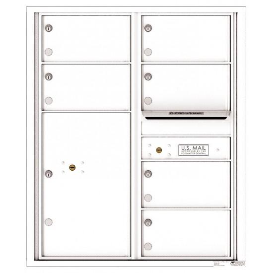 Load image into Gallery viewer, 4C10D-06 - 6 Oversized Tenant Doors with 1 Parcel Locker and Outgoing Mail Compartment - 4C Wall Mount 10-High Mailboxes
