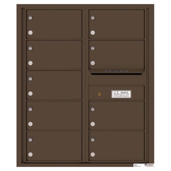 4C10D-09 - 9 Tenant Doors with Outgoing Mail Compartment - 4C Wall Mount 10-High Mailboxes