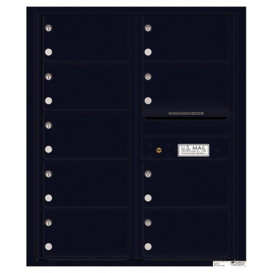 4C10D-09 - 9 Tenant Doors with Outgoing Mail Compartment - 4C Wall Mount 10-High Mailboxes