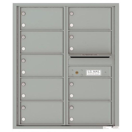 4C10D-09 - 9 Tenant Doors with Outgoing Mail Compartment - 4C Wall Mount 10-High Mailboxes