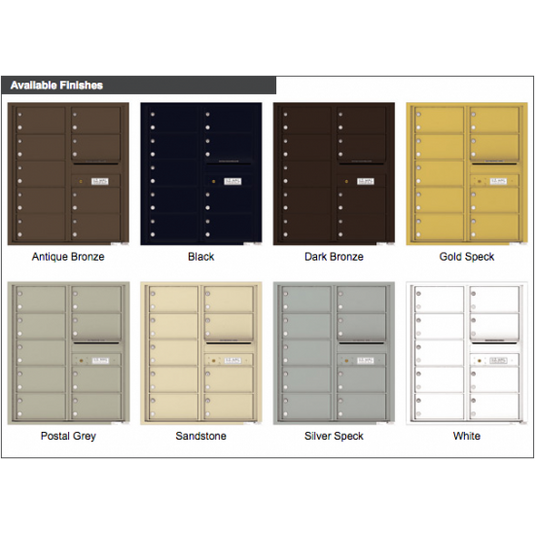 4C10D-09 - 9 Tenant Doors with Outgoing Mail Compartment - 4C Wall Mount 10-High Mailboxes