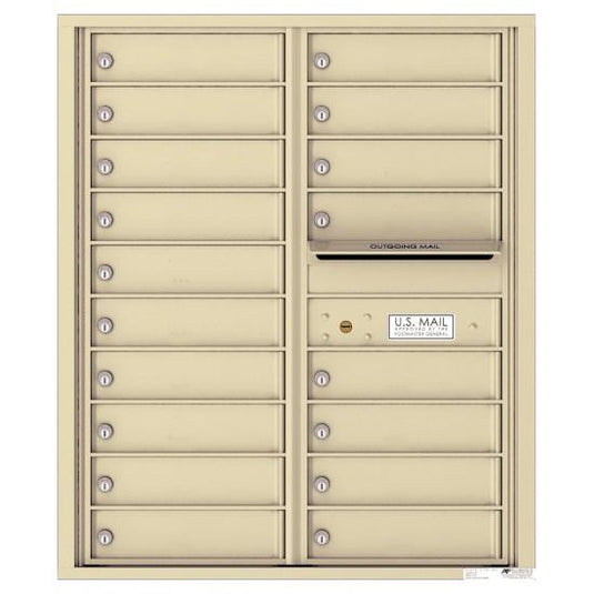 4C10D-18 - 18 Tenant Doors with Outgoing Mail Compartment - 4C Wall Mount 10-High Mailboxes
