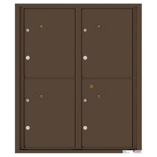 4CADD-4P - 4 Parcel Doors Unit - 4C Wall Mount ADA Height