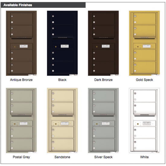 Load image into Gallery viewer, 4C10S-04 - 4 Oversized Tenant Doors with Outgoing Mail Compartment - 4C Wall Mount 10-High Mailboxes
