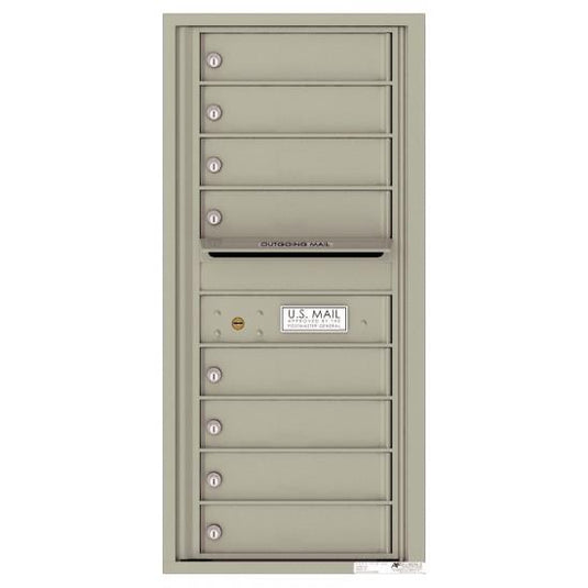 4C10S-08 - 8 Tenant Doors with Outgoing Mail Compartment - 4C Wall Mount 10-High Mailboxes