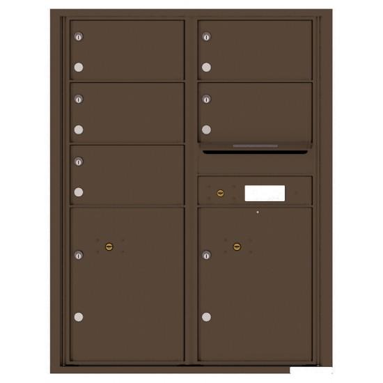 4C11D-05 - 5 Oversized Tenant Doors with 2 Parcel Lockers and Outgoing Mail Compartment - 4C Wall Mount 11-High Mailboxes