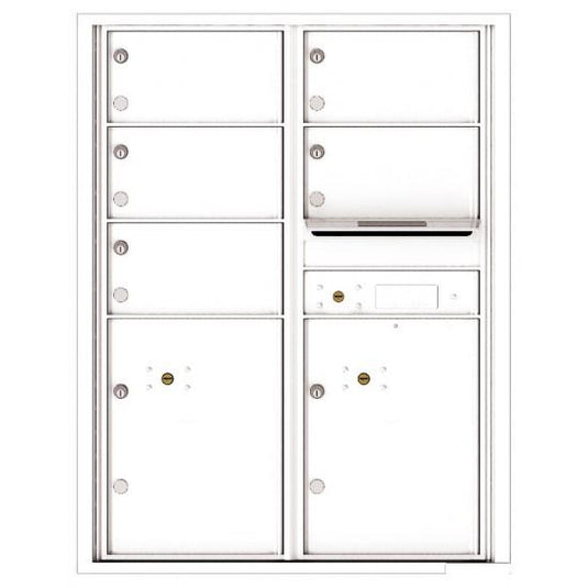 4C11D-05 - 5 Oversized Tenant Doors with 2 Parcel Lockers and Outgoing Mail Compartment - 4C Wall Mount 11-High Mailboxes