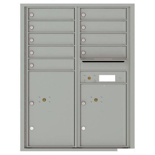 4C11D-09 - 9 Tenant Doors with 2 Parcel Lockers and Outgoing Mail Compartment - 4C Wall Mount 11-High Mailboxes