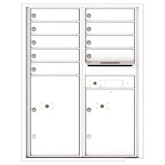 4C11D-09 - 9 Tenant Doors with 2 Parcel Lockers and Outgoing Mail Compartment - 4C Wall Mount 11-High Mailboxes