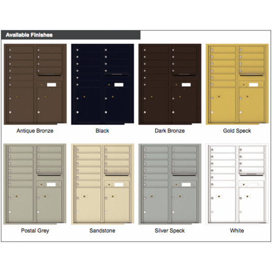 4C11D-10 - 10 Tenant Doors with 2 Parcel Lockers and Outgoing Mail Compartment - 4C Wall Mount 11-High Mailboxes