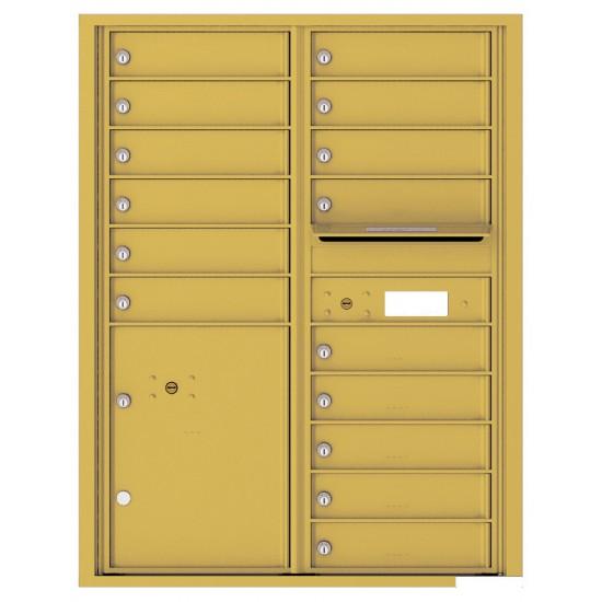 Load image into Gallery viewer, 4C11D-15 - 15 Tenant Doors with Parcel Locker and Outgoing Mail Compartment - 4C Wall Mount 11-High Mailboxes
