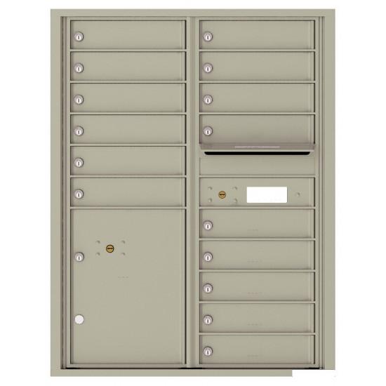 Load image into Gallery viewer, 4C11D-15 - 15 Tenant Doors with Parcel Locker and Outgoing Mail Compartment - 4C Wall Mount 11-High Mailboxes
